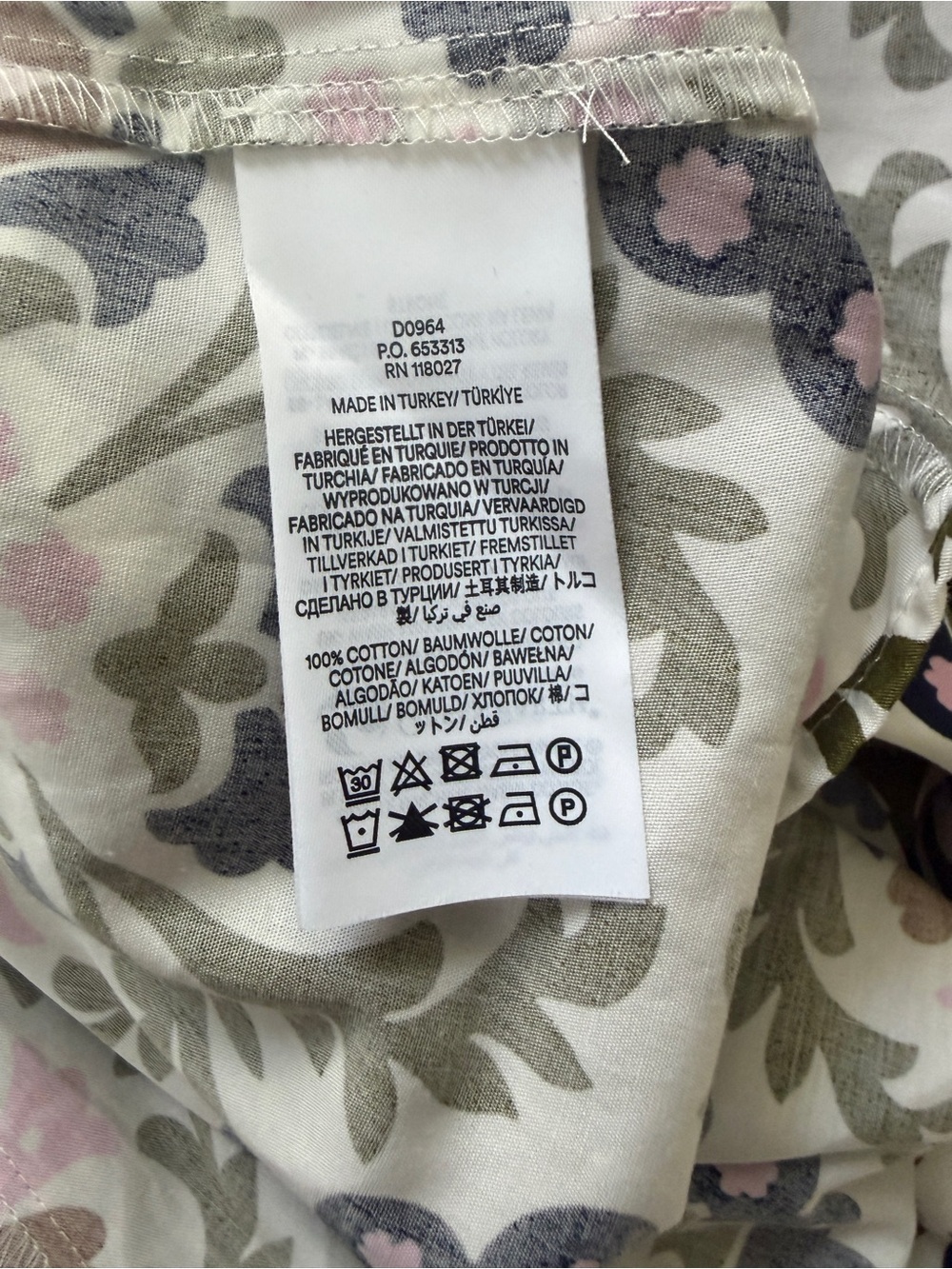 Boden Amy Dress 10R Mayfly Mosaic Bloom Cotton Belted Midi Pockets - Picture 6 of 6